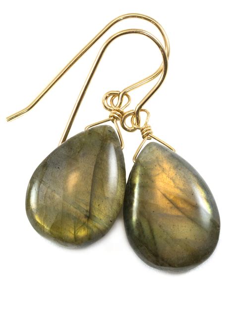 Labradorite Earrings Sterling Silver Or K Solid Gold Or Etsy