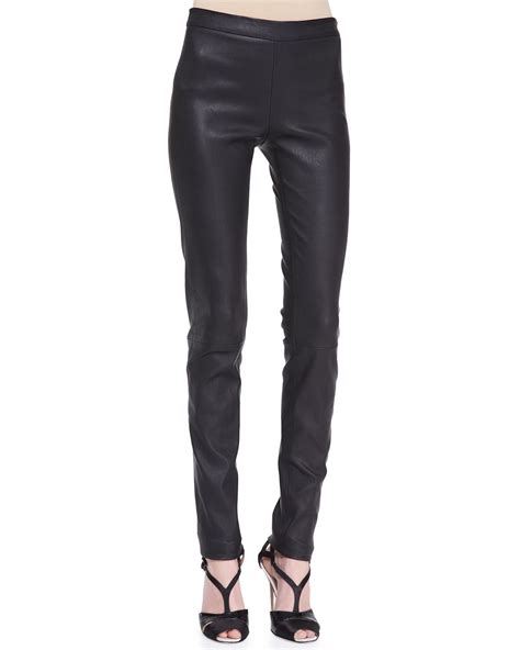 Lyst Carolina Herrera Skinny Leather Pants In Black