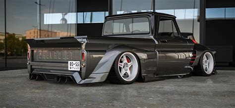 Beautifully Slammed This Widebody Twin Turbo Chevy C10 Is A Digitally