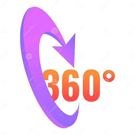 360 Degrees Angle Icon Cartoon Style Stock Vector Illustration Of