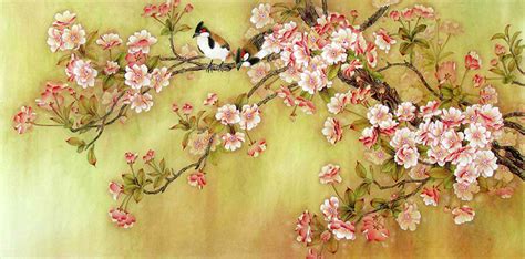 Chinese Cherry Blossom Painting 2387004 65cm X 134cm25〃 X 53〃