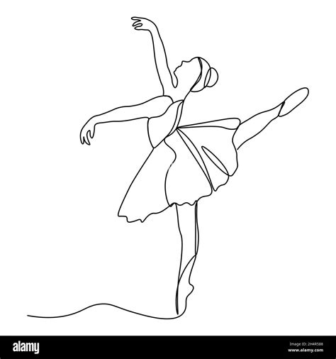 Ilustración Vectorial Bailarina De Ballet Baile Dibujar Con Una