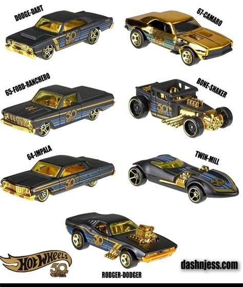 Hot Wheels 50th Anniversary Black And Gold Collection Workxon