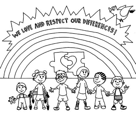 We Love And Respect Our Differences Coloring Page Download Print Or