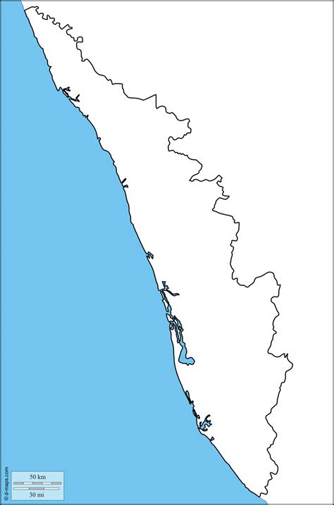 Outline Map Of Kerala With Districts Kerala Outline Maps With