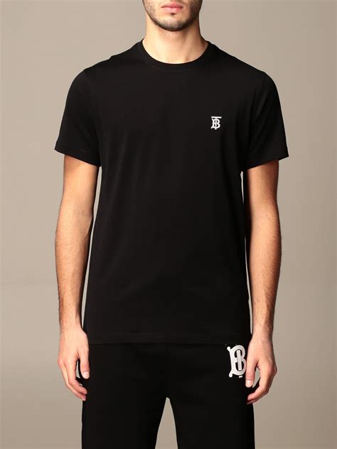 Burberry Parker T Shirt With Tb Monogram T Shirt Burberry Men Black