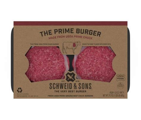 Schweid And Sons The Prime Burger Patties 4 Ct 53 Oz Frys Food Stores