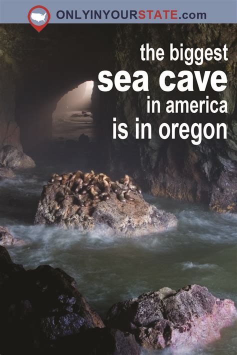 An Image Of The Ocean Cave In America With Text Overlay That Reads The