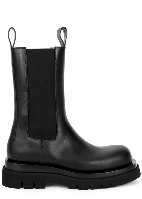 Bottega Veneta Lug Black Leather Chelsea Boots Harvey Nichols