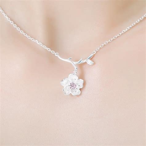 Buy Romantic 925 Sterling Silver Cherry Blossoms Flower Jewelry Sets