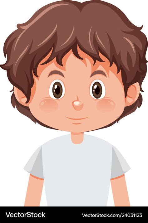 Young Boy With Brown Hair Royalty Free Vector Image