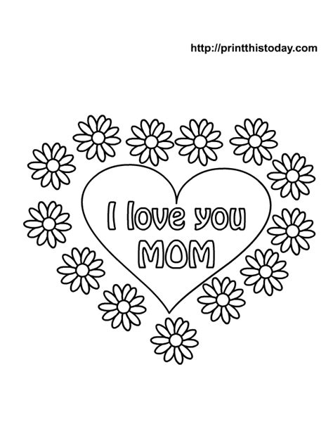 Mom Valentine Coloring Page Free Printable Valentines Day Coloring