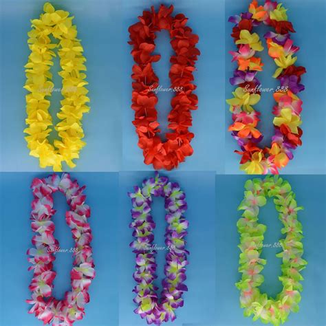 Hawaii Flower Leis Garland Necklace Flower Wreath Beach Party