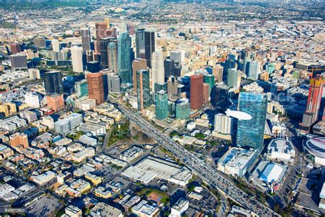 Downtown Los Angeles Aerial Stock Photo And More Pictures Of