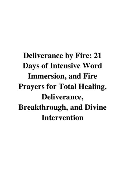 Deliverance By Fire Pdf Daniel C Okpara 21 Days Of Intensive Word