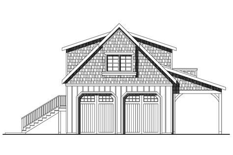 This 16´ by 24´ cabin with sleeping loft is compact but has all you need. Craftsman House Plans - 2 car Garage w/Loft 20-077 ...