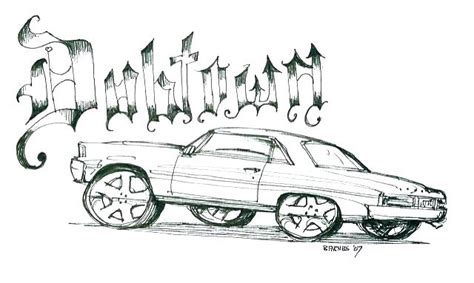 Chevy Lowrider Truck Sheet Coloring Pages