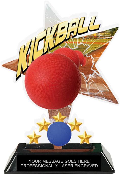 Kickball Shattered Star Colorix Acrylic Trophy 7 Inch Trophy Depot