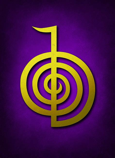 Cho Ku Rei Yellow On Violet Reiki Usui Symbol Digital Art By Cristina