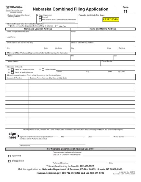 Form 11 Fill Out Sign Online And Download Fillable Pdf Nebraska