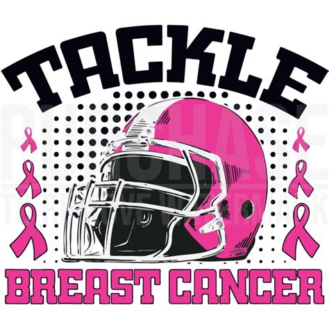 Tackle Football Breast Cancer Awareness Pink Ribbon Svg