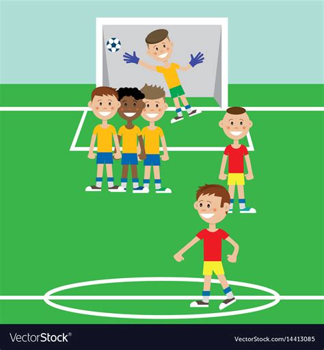 Children Play Football Royalty Free Vector Image