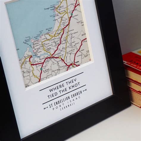 Personalised Single Map Wedding Art By Basil And Ford