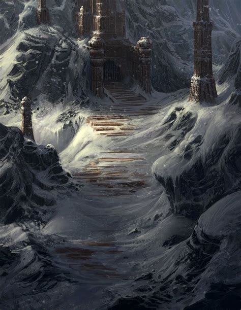 Mountain Fortress By Grosnus Da Fantasy Landscape Fantasy