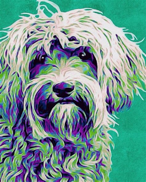 Art Painting Acrylic Labradoodle Pop Art Ink By Animalartincognito