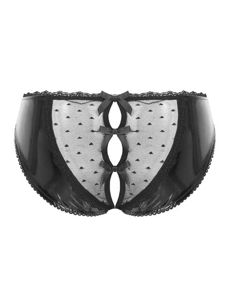 us women patent leather panties crotchless briefs low waist lingerie underwear ebay