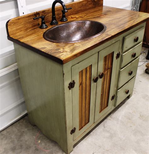 Rustic Farmhouse Vanity Copper Sink 42 Sage Green Etsy
