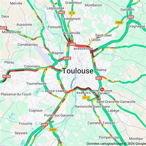 État du trafic routier à Toulouse en temps réel Toulouse Trafic