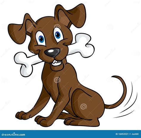 Cartoon Dog Biting Bone Clipart Vector Image Friendlystock Ph