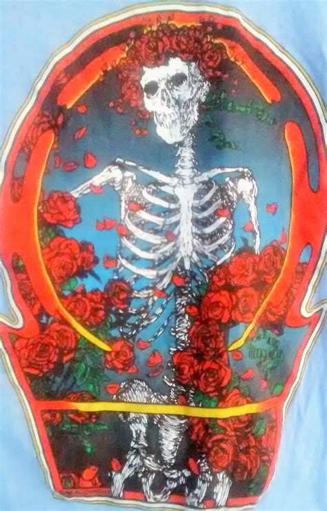Rare Grateful Dead T Shirt Kelleymouse Bertha Skull And Roses Art