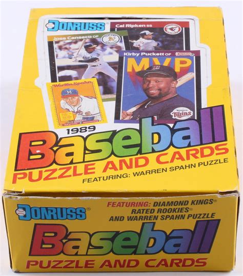 1989 Donruss Puzzle And Baseball Cards Box Of 36 Wax Packs Pristine