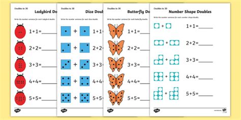 doubles   worksheets maths resource twinkl