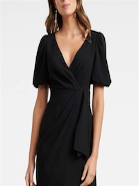 Buy Forever New Women Black Solid Wrap Dress Dresses For Women