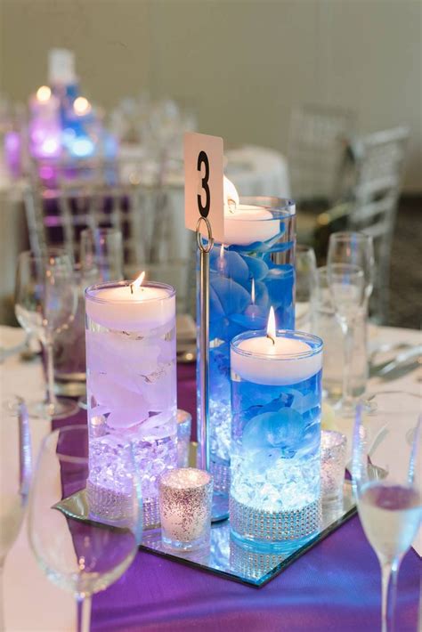 Wedding Centerpiece Floating Candle Centerpiece Blue Decor Etsy