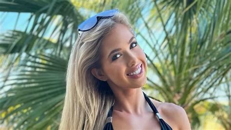 gracie hunt looks sizzling in tiny black bikini top as chiefs heiress reveals her 7 new year s