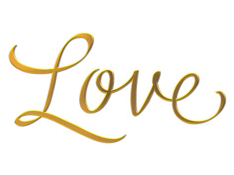 3d Love You Png Gold Glossy Calligraphy Download Png Image