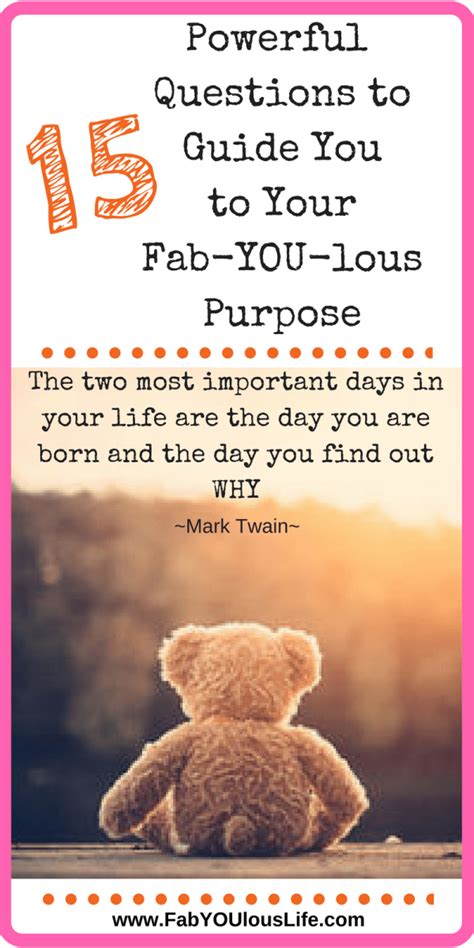 15 Questions To Guide You To Your Fab You Lous Purpose Fabyoulous Life