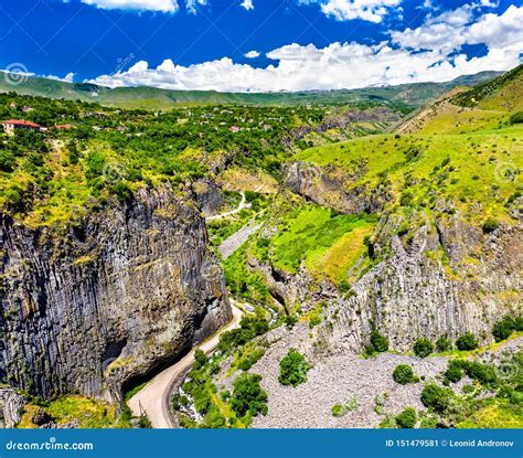The Garni Gorge With Basalt Column Formations Armenia Stock Image