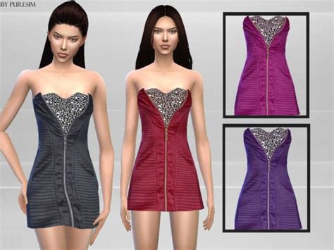 The Sims Resource Strapless Dress By Puresim Sims 4 Downloads