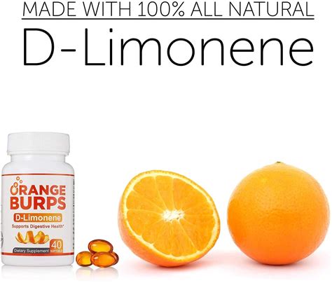 Orange Burps D Limonene Dietary Supplement Orange Peel Extract Softgels