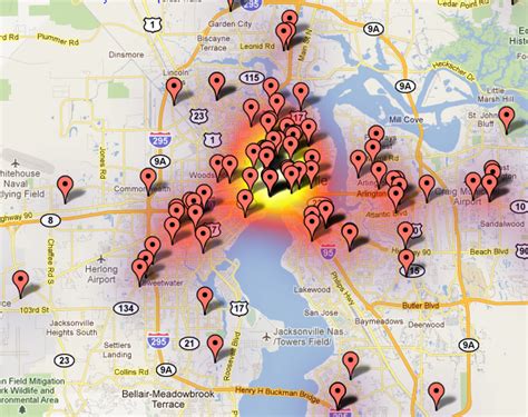 Spotcrime The Publics Crime Map Jacksonville Fl Heat Map
