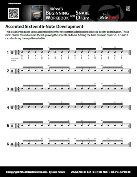 Accented Sixteenth Note Development Sheet Music