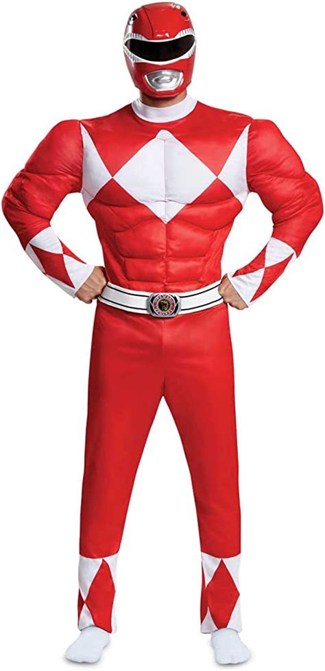 Disguise Red Ranger Muscle Costume Official Power Rangers Costume With