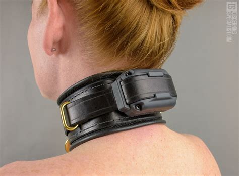 Obedience Bdsm Collar Wide Remote Control Premium Leather Etsy Uk
