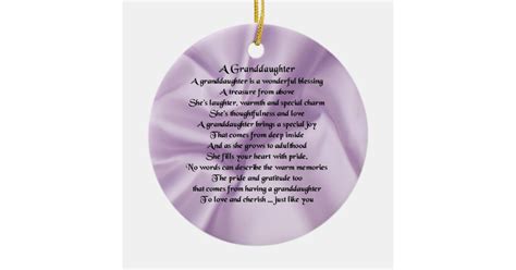 Lilac Granddaughter Poem Ceramic Ornament Zazzle