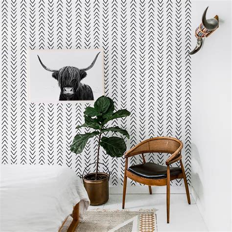 Scandinavian Arrow Design Removable Wallpaper Wallpaper Bedroom